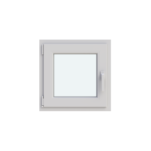 Fereastră termopan baie 560/560, profil PVC Ramplast, 1 canat, deschidere stânga-Alb