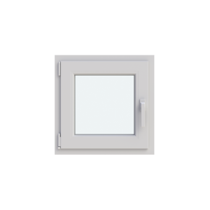 Fereastră termopan baie 50/50 cm, profil PVC TeraPlast, 1 canat, Deschidere simplă pe stânga, fără rabatare