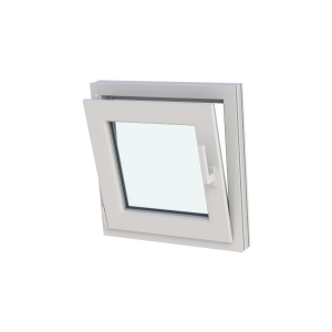 Fereastră termopan baie 560/560, profil PVC Ramplast, 1 canat, deschidere stânga-Alb