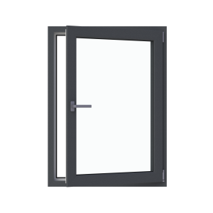 Fereastră termopan cameră tehnică 860/1160, profil PVC Ramplast, 1 canat, deschidere dreapta interior-Gri antracit