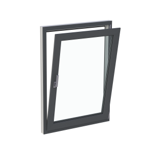 Fereastră termopan bucătărie 860/1160, profil PVC Ramplast, 1 canat, deschidere dreapta, rotobatantă-Gri antracit
