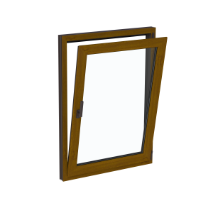 Fereastră termopan bucătărie 860/1160, profil PVC Ramplast, 1 canat, deschidere dreapta, rotobatantă-Stejar auriu