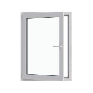 Fereastră termopan cameră tehnică 860/1160, profil PVC Ramplast, 1 canat, deschidere stânga interior-Alb