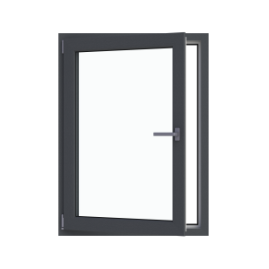 Fereastră termopan cameră tehnică 860/1160, profil PVC Ramplast, 1 canat, deschidere stânga interior-Gri antracit