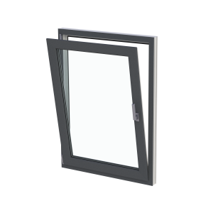 Fereastră termopan bucătărie 860/1160, profil PVC Ramplast, 1 canat, deschidere stânga, rotobatantă-Gri antracit