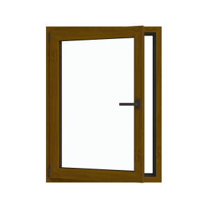 Fereastră termopan cameră tehnică 860/1160, profil PVC Ramplast, 1 canat, deschidere stânga interior-Stejar auriu