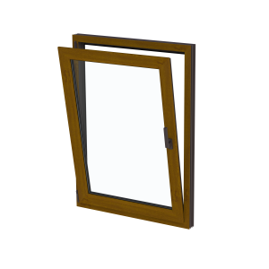 Fereastră termopan bucătărie 860/1160, profil PVC Ramplast, 1 canat, deschidere stânga, rotobatantă-Stejar auriu