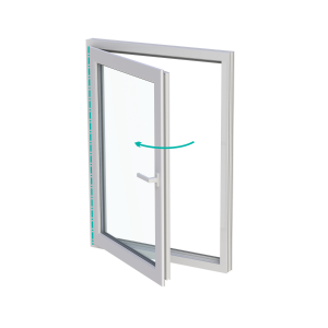 Fereastră termopan cameră tehnică 86/116 cm, profil PVC Ramplast, 1 canat, deschidere stânga interior, Oscilobatantă