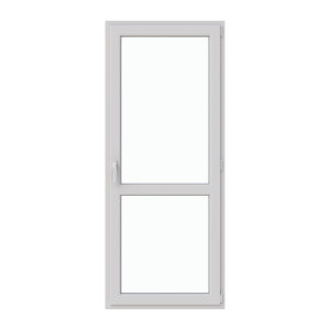 Ușă balcon 850/2050, profil PVC Ramplast, 1 canat, deschidere dreapta, montant orizontal