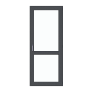 Ușă termopan balcon 850/2050, profil PVC Ramplast, 1 canat, deschidere dreapta, montant orizontal-Gri antracit