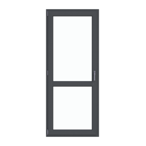 Ușă termopan balcon 850/2050, profil PVC Ramplast, 1 canat, deschidere stânga, montant orizontal-Gri antracit