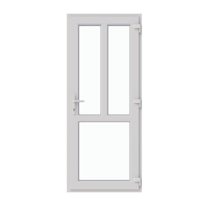 Ușă de interior 860/2050, profil PVC Ramplast, 1 canat, deschidere dreapta, montant orizontal + vertical