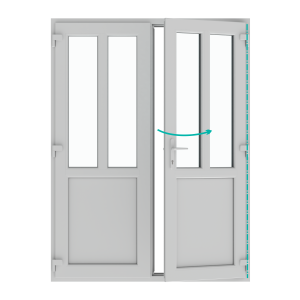 Ușă de exterior, profil PVC Ramplast, 2 canate, deschidere dreapta