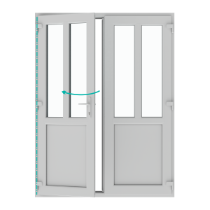 Ușă de exterior, profil PVC Ramplast, 2 canate, deschidere stânga