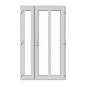 Ușă intrare dublă 1250/2050, profil PVC Ramplast, 2 canate, deschidere dreapta