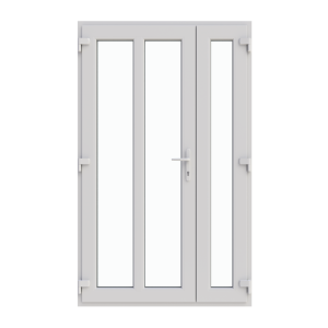 Ușă intrare dublă 1250/2050, profil PVC Ramplast, 2 canate, deschidere stânga