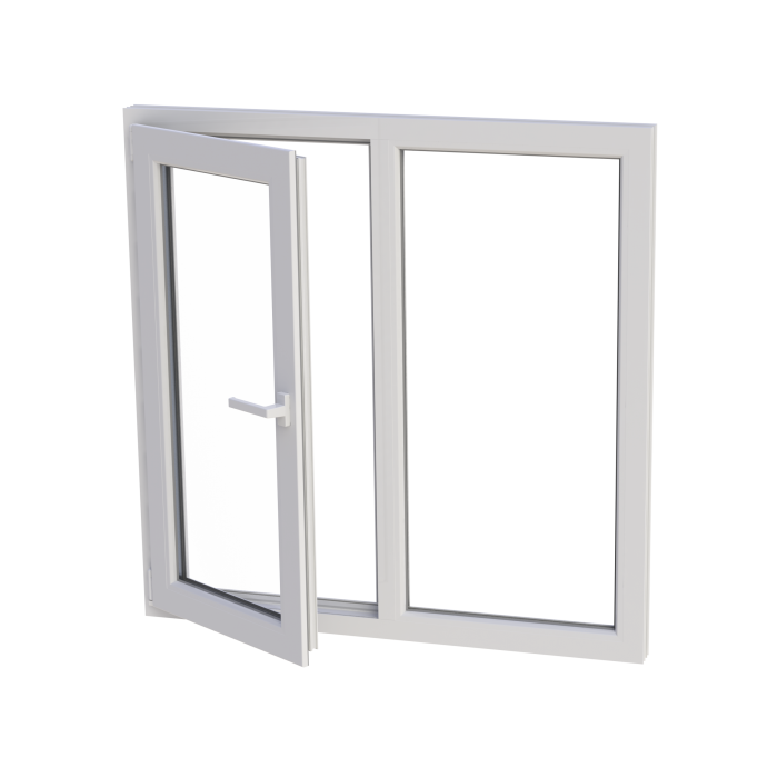 Fereastră termopan 1160/1160, profil PVC Ramplast, 2 canate
